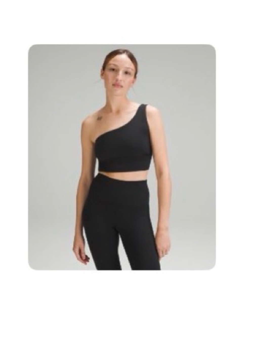 Lululemon Align Asymmetrical One Shoulder Light Support Sports Bra in Black (8)